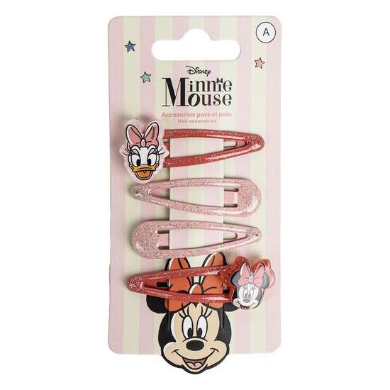 Stoff-Haargummi-Set für Kinder Minnie 3 Stück Polyester Rosa-Koralle