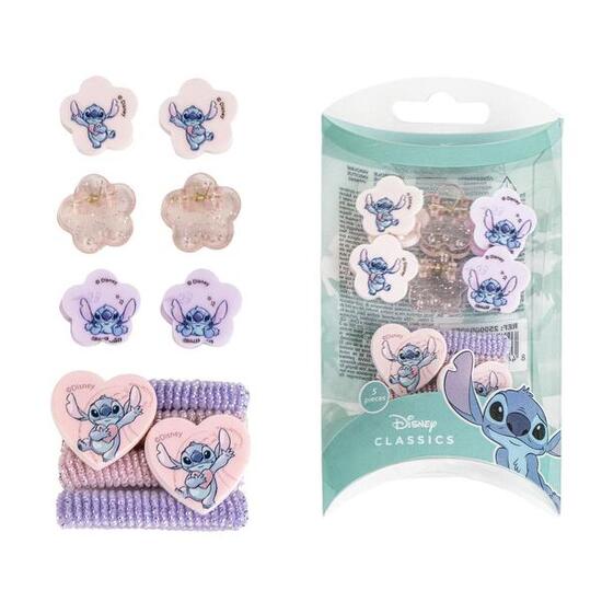 Set di elastici per capelli per bambini Stitch 4 pezzi Rosa e blu