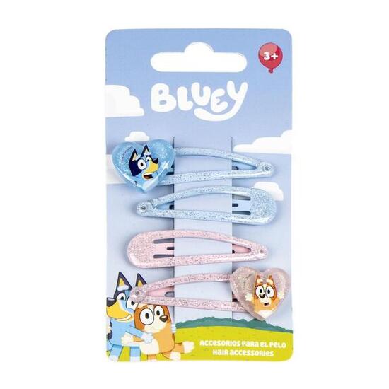 Lot de pinces à cheveux enfant Bluey 4 pièces à paillettes Multicolore