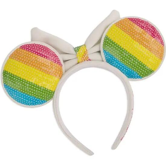 Serre-tête à oreilles et nœud adulte Minnie matelassé Multicolore Arc-en-ciel 2/3