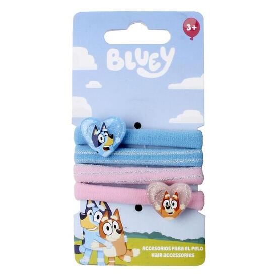 Lot de chouchous pour cheveux enfant Bluey 4 pièces à paillettes Bleu et rose