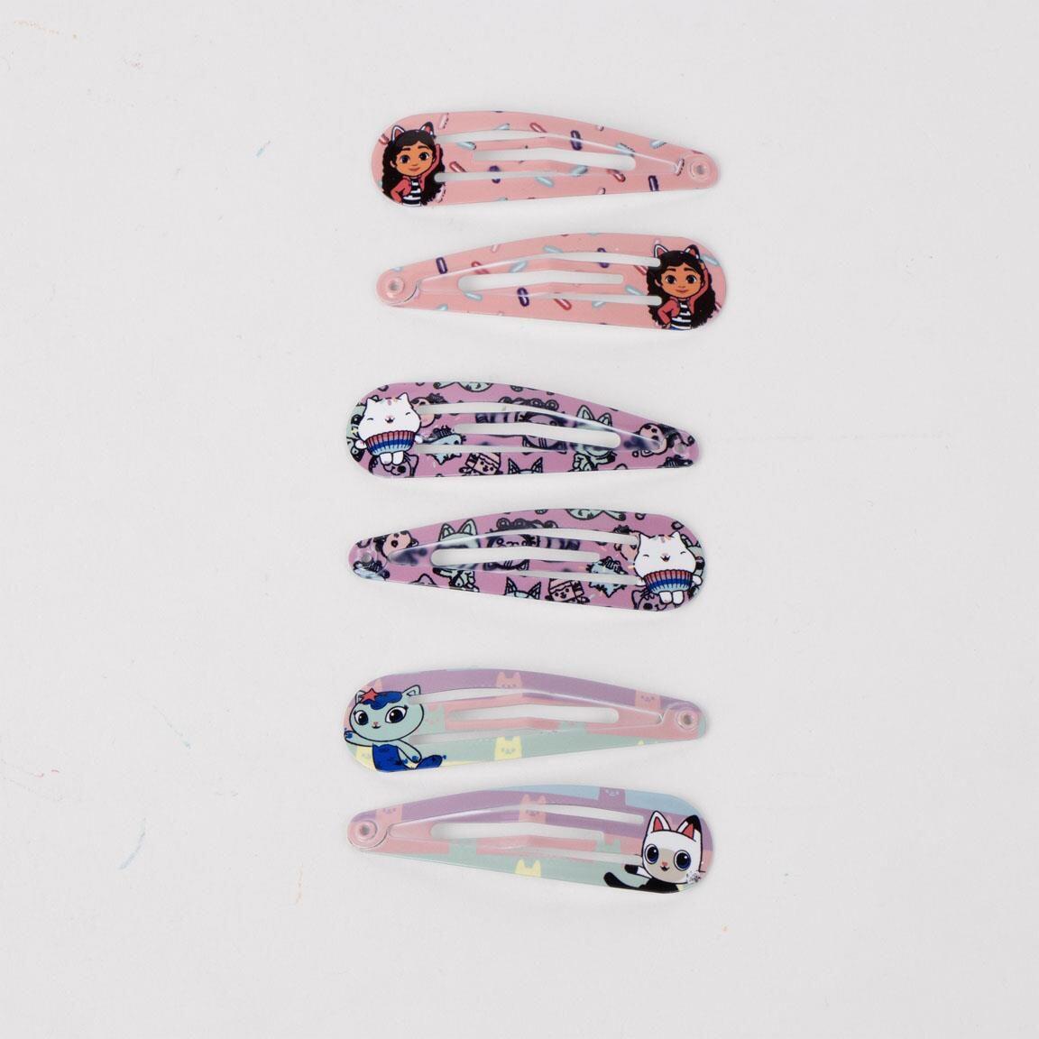 Pack de Clips para el Pelo Infantil Gabby’s Dollhouse 6 Piezas Multicolor Rosa 2/3