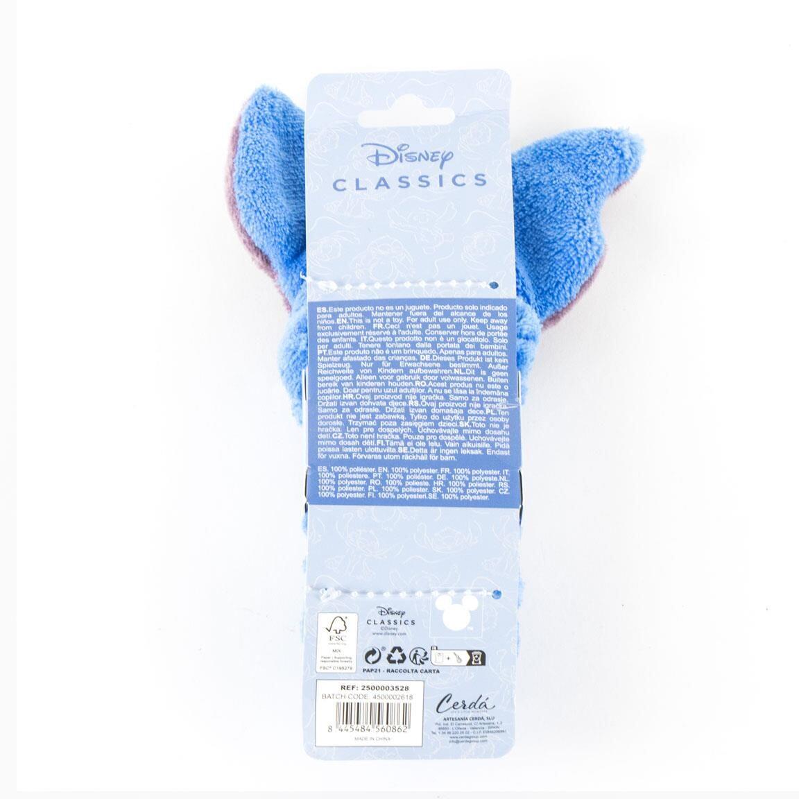 Diadema de Maquillaje Infantil Stitch de Felpa Suave 100% Poliéster Azul 4/6