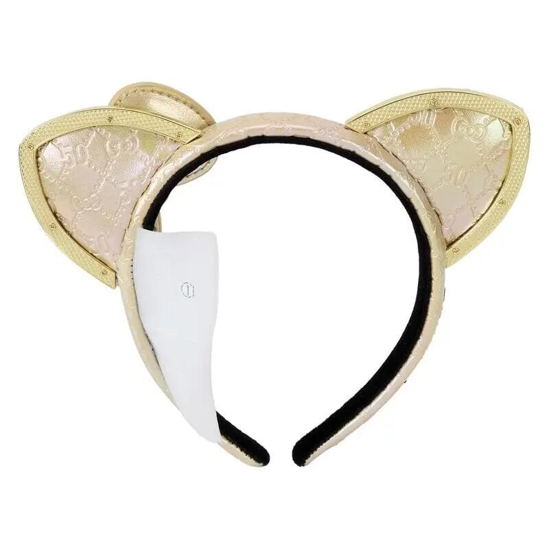 Diadema con Orejas Adultos Hello Kitty 50 Aniversario Dorada 3/4