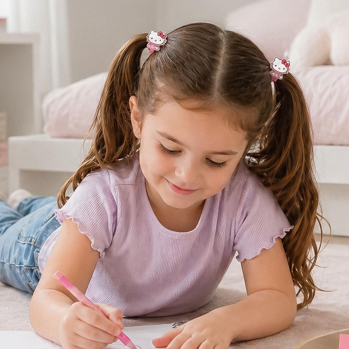 Pack de Coleteros Elásticos para el Pelo Infantil Hello Kitty 8 Piezas Rosa 5/6