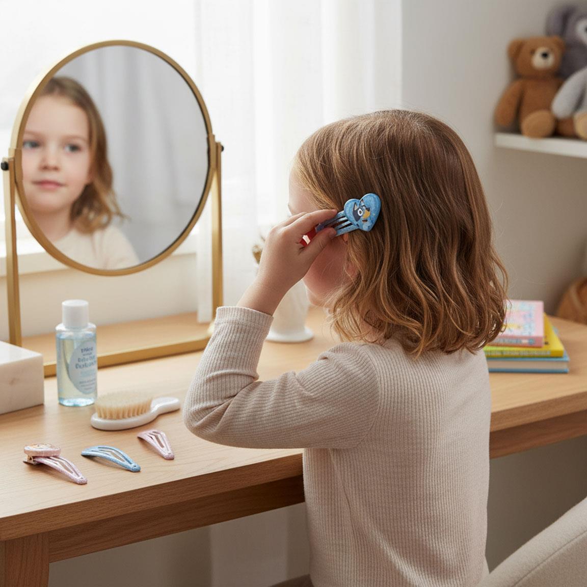 Set di clip per capelli per bambini Bluey 4 pezzi con glitter Multicolore 5/6