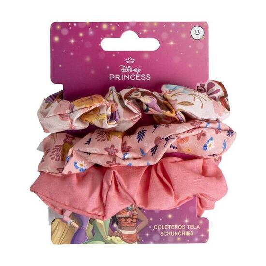 Stoff-Haargummi-Set für Kinder Princess 3 Stück Polyester Rosa