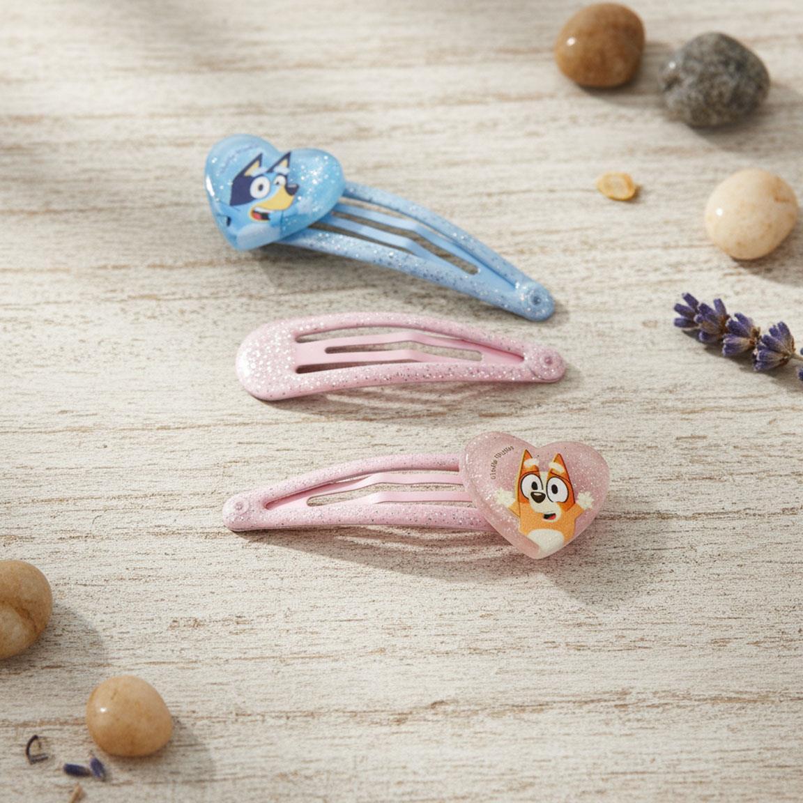 Set di clip per capelli per bambini Bluey 4 pezzi con glitter Multicolore 3/6