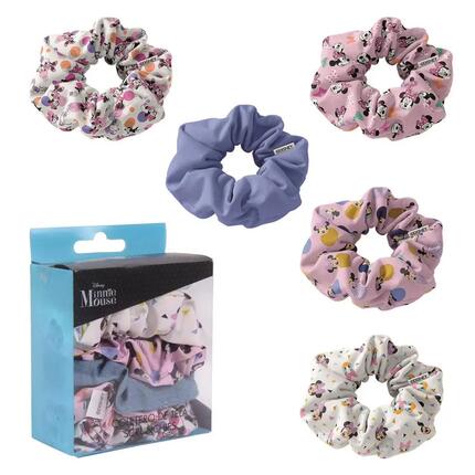 Stoff-Haargummi-Set für Kinder Minnie 3 Stück Polyester Rosa-Koralle