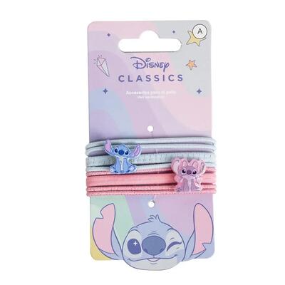 Set di elastici per capelli per bambini Stitch 4 pezzi Rosa e blu