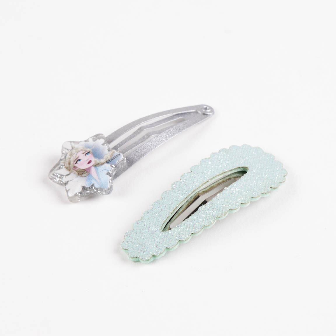 Haarclips für Kinder Frozen 4 Stück mit Glitzer Blau-Lila 4/6