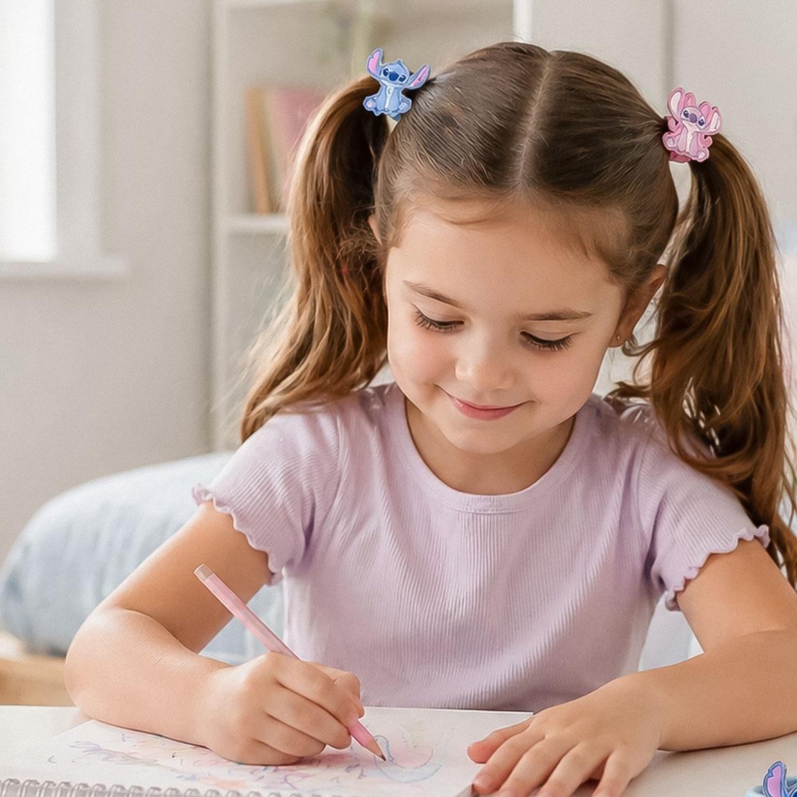 Haargummi-Set für Kinder Stitch 8 Stück elastisch mit Figuren Mehrfarbig 5/6