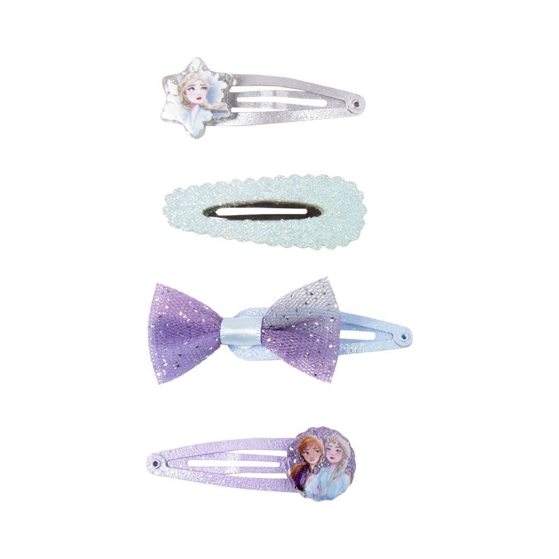 Haarclips für Kinder Frozen 4 Stück mit Glitzer Blau-Lila 2/6