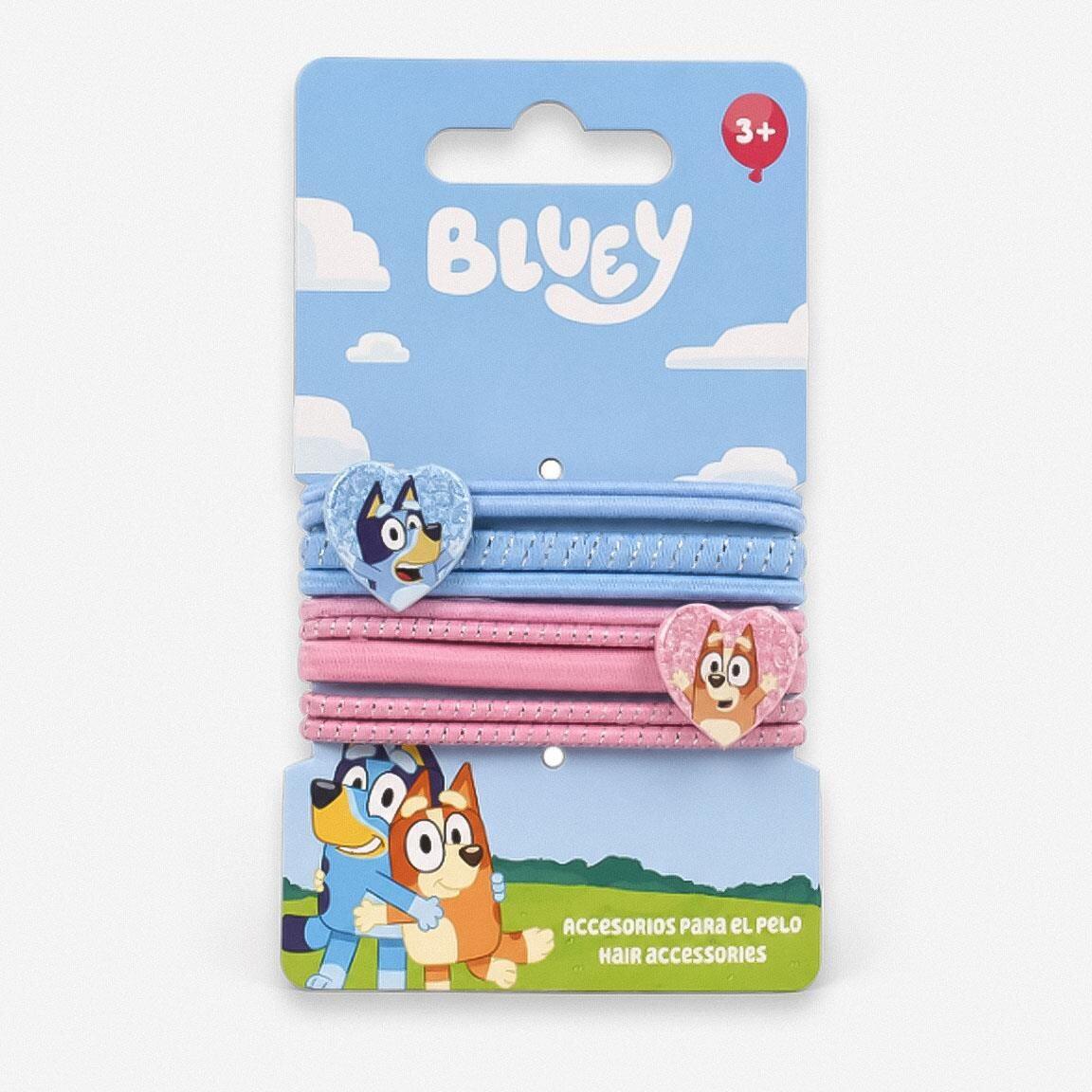 Pack de Coleteros Elásticos para el Pelo Infantil Bluey 8 Piezas Azul y Rosa 6/6