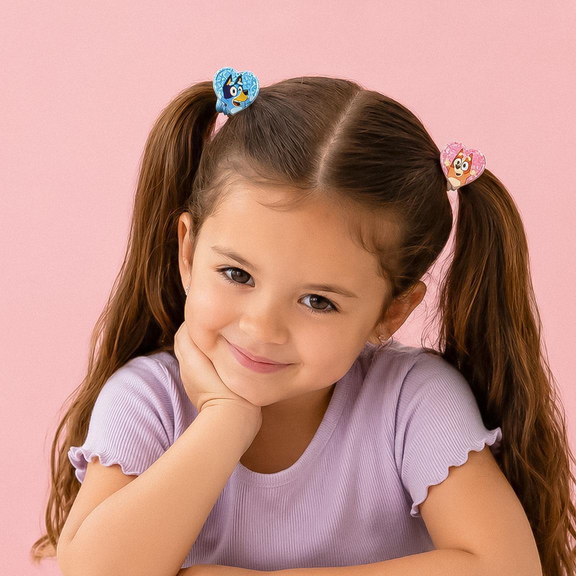 Pack de Coleteros Elásticos para el Pelo Infantil Bluey 8 Piezas Azul y Rosa 4/6