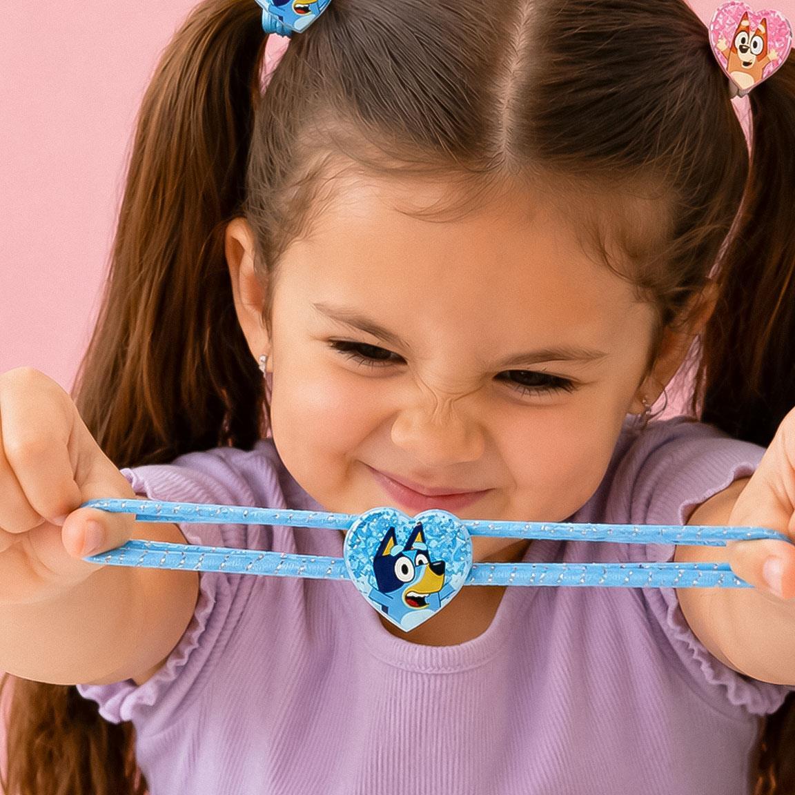 Pack de Coleteros Elásticos para el Pelo Infantil Bluey 8 Piezas Azul y Rosa 3/6
