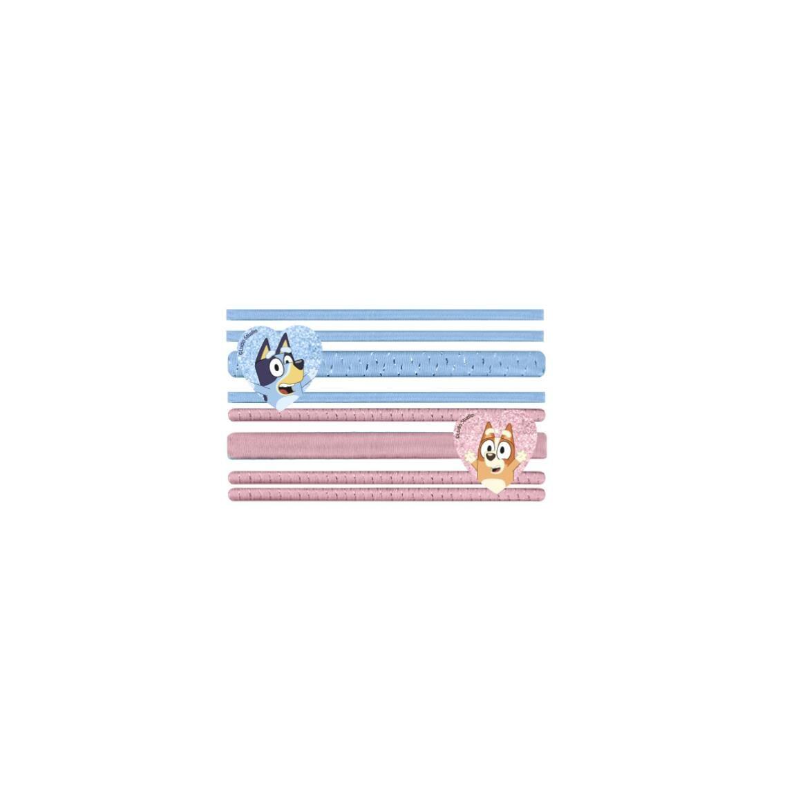Pack de Coleteros Elásticos para el Pelo Infantil Bluey 8 Piezas Azul y Rosa 2/6