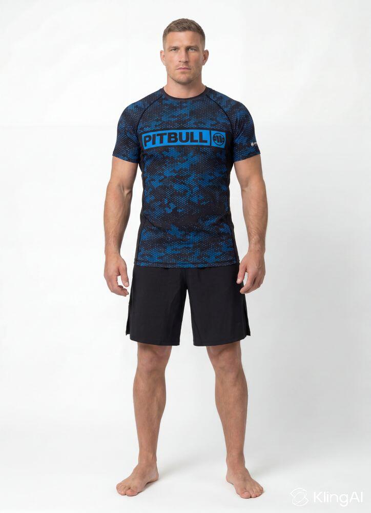 Męska Koszulka Rashguard PITBULL treningowa techniczna HEX CAMO HILLTOP 3/7