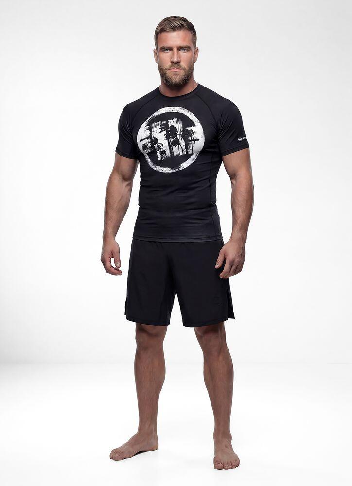 Męski Rashguard krótki PITBULL treningowa techniczna koszulka LOGO PALMS 3/7