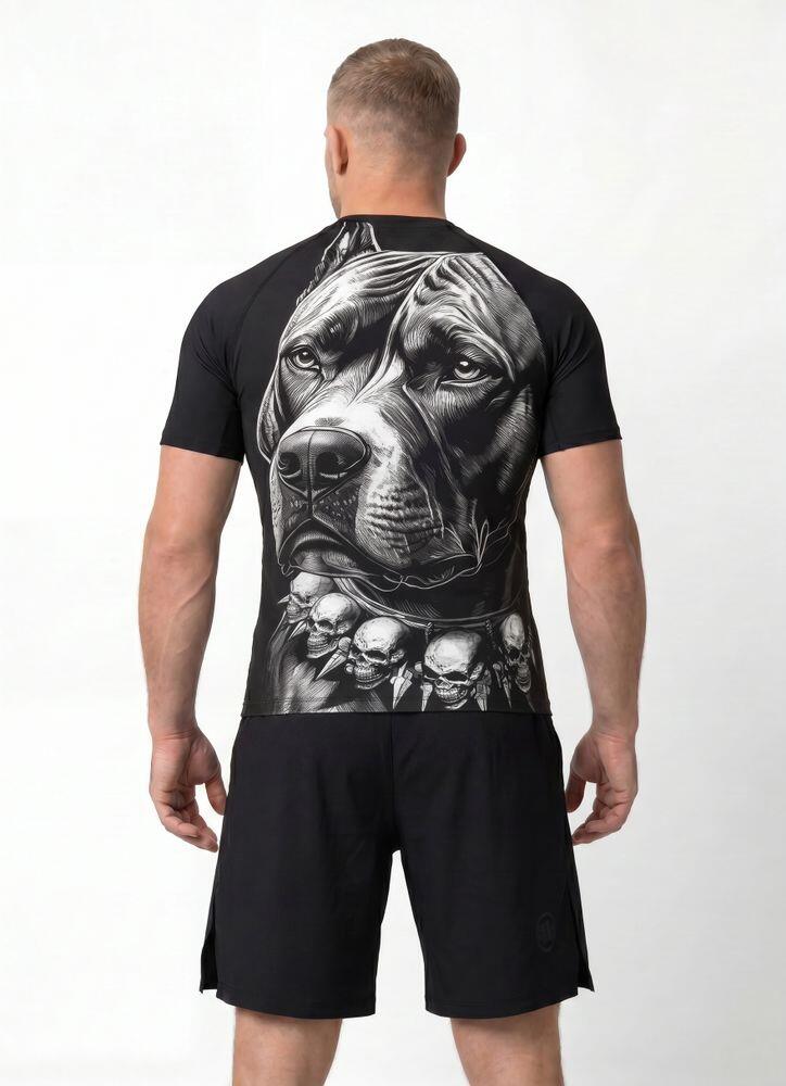 Męska Koszulka szybkoschnąca PITBULL techniczna z nadrukiem Mesh JIU JITSU 3/7