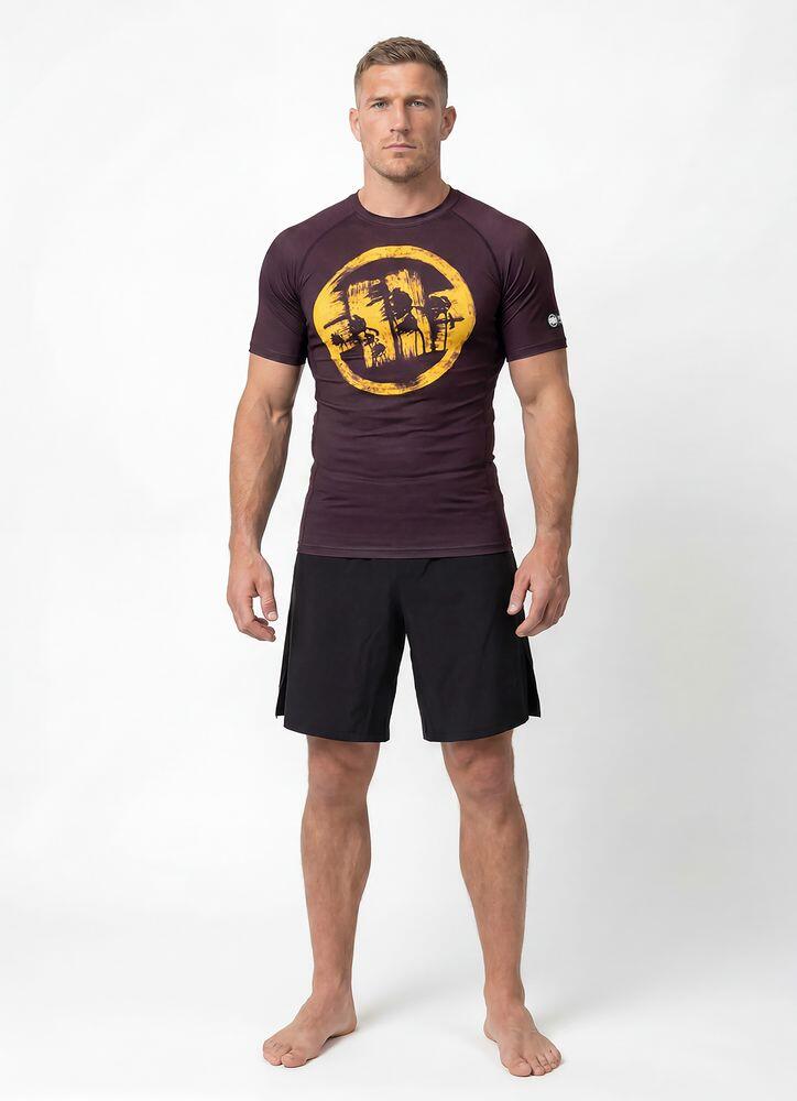 Męski Rashguard krótki PITBULL treningowa techniczna koszulka LOGO PALMS 3/7