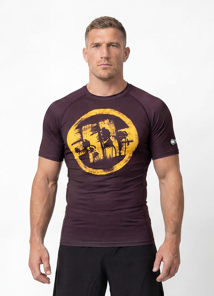 Męski Rashguard krótki PITBULL treningowa techniczna koszulka LOGO PALMS 2/7