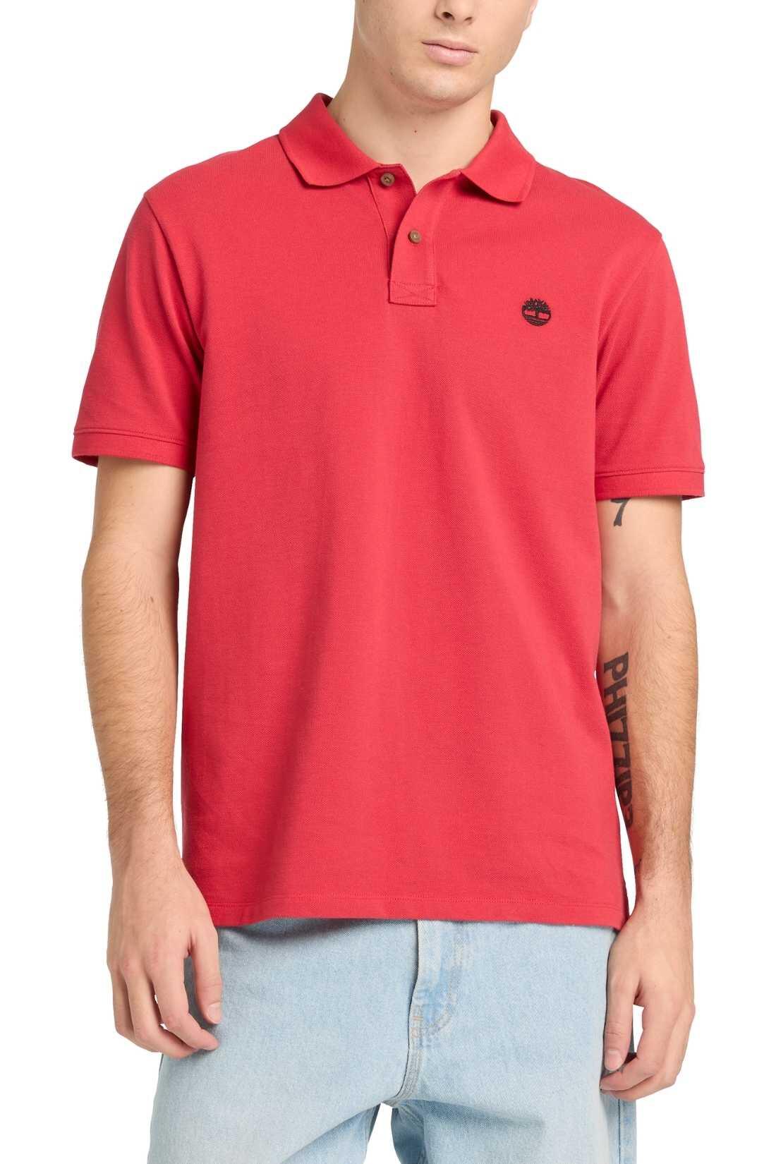 TIMBERLAND - Polo homme regular avec logo, taille : M, couleur : Rouge 1/3