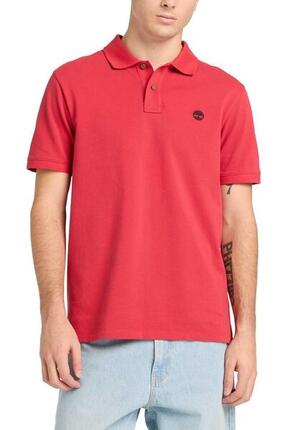 TIMBERLAND - Polo homme regular avec logo, taille : M, couleur : Rouge