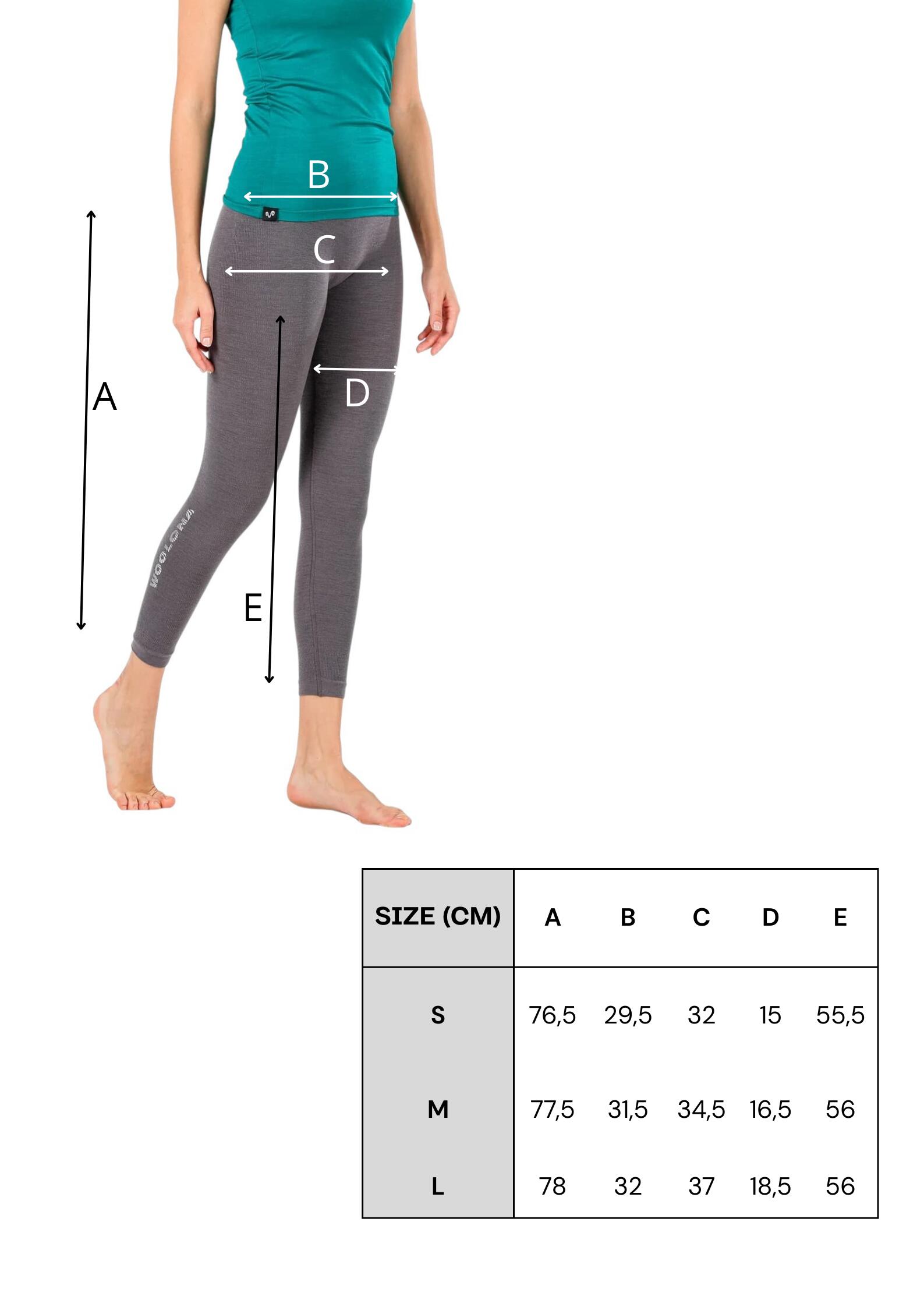 Cappa - Legginsy (7/8) bezszwowe z wełny Merino L, Szary 2/4