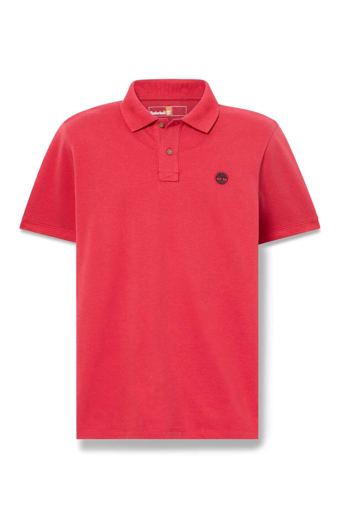 TIMBERLAND - Polo homme regular avec logo, taille : M, couleur : Rouge 2/3