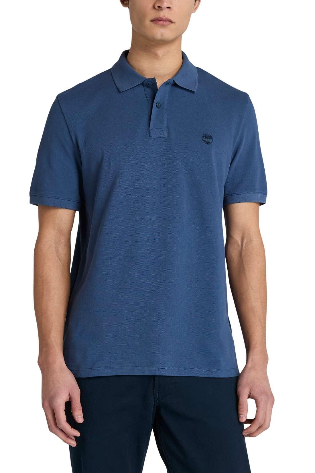 TIMBERLAND - Polo homme regular avec logo, taille XL, couleur Bleu 1/3