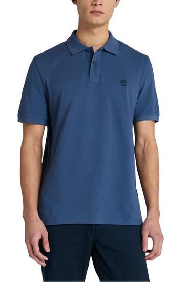 TIMBERLAND - Polo homme regular avec logo, taille XL, couleur Bleu