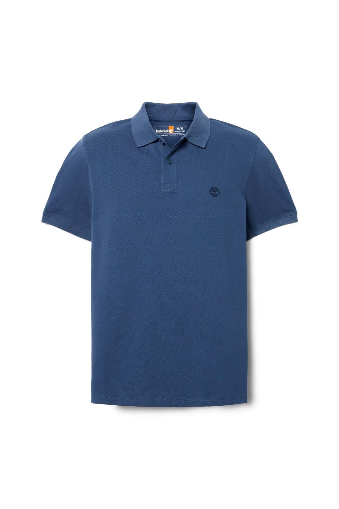 TIMBERLAND - Polo homme regular avec logo, taille XL, couleur Bleu 2/3