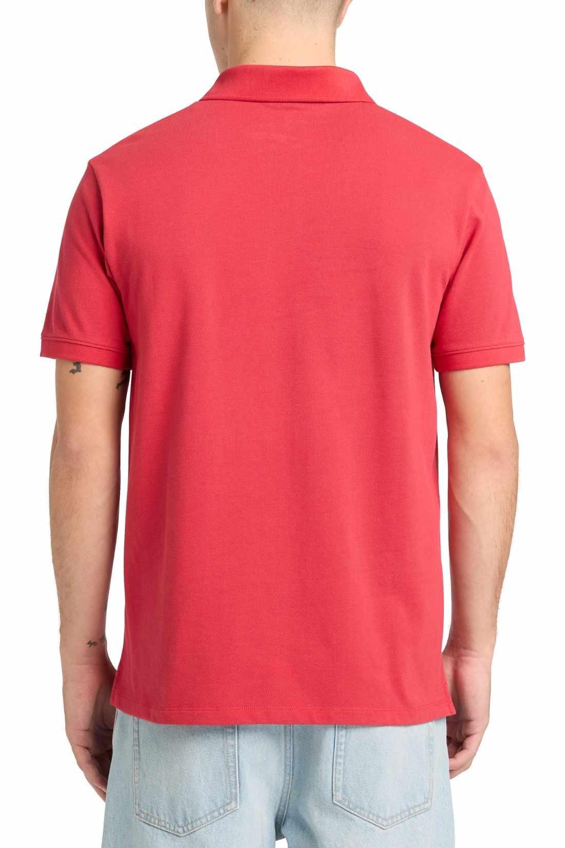 TIMBERLAND - Polo homme regular avec logo, taille XL, couleur rouge 3/3