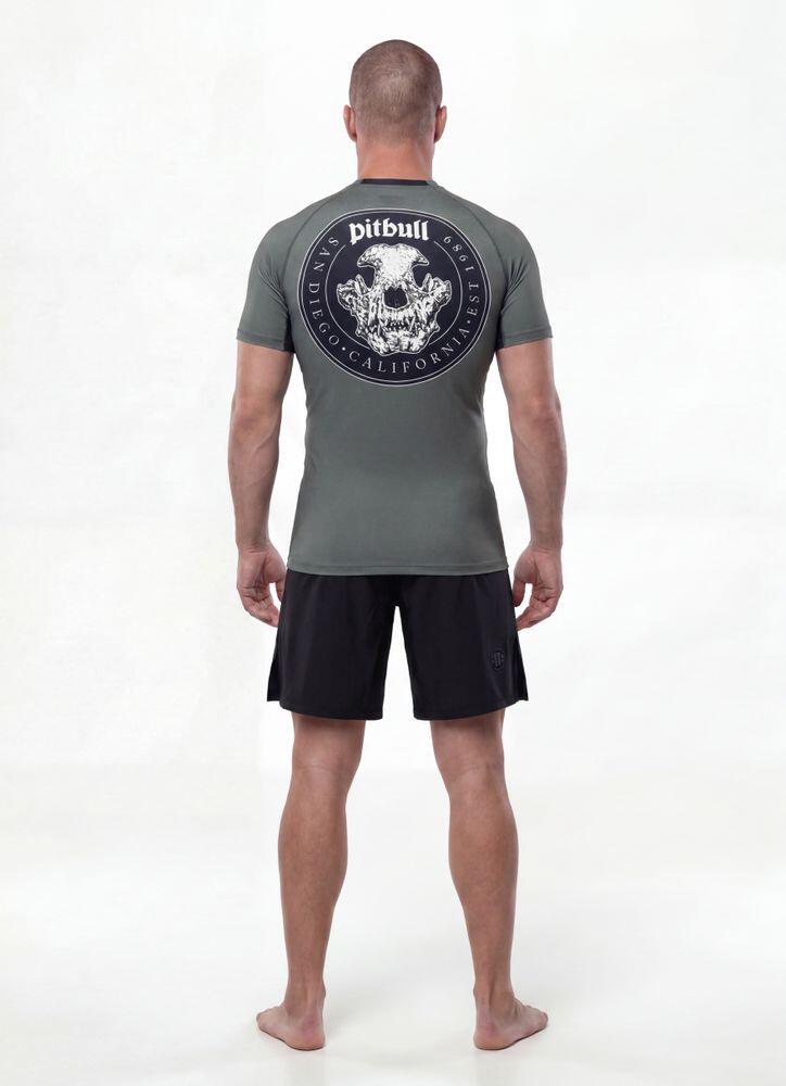Męski Rashguard krótki PITBULL koszulka treningowa z nadrukiem SKULL LOGO 5/7