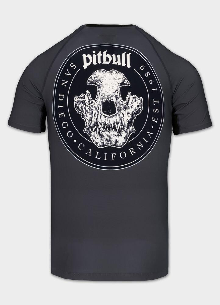 Męski Rashguard krótki PITBULL koszulka treningowa z nadrukiem SKULL LOGO 6/7