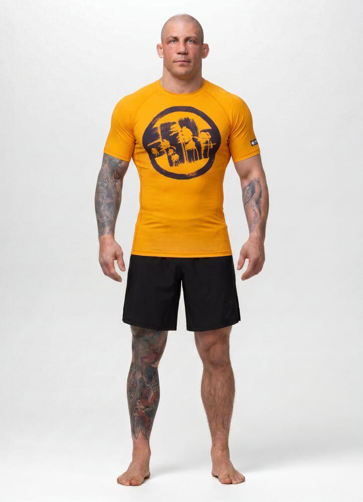 Męski Rashguard krótki PITBULL treningowa techniczna koszulka LOGO PALMS 3/7