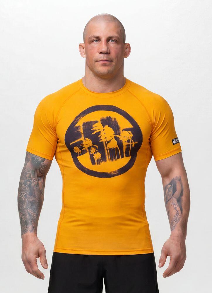 Męski Rashguard krótki PITBULL treningowa techniczna koszulka LOGO PALMS 2/7