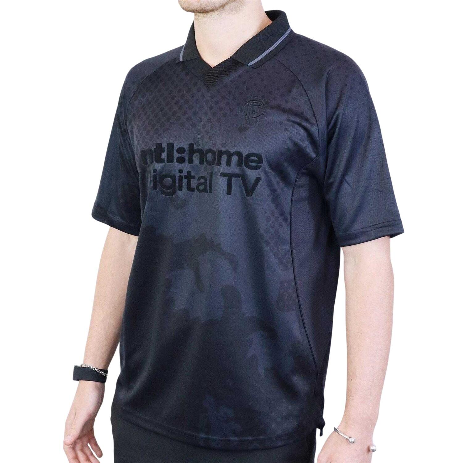 Fußballtrikot für Herren Schwarz 3/4