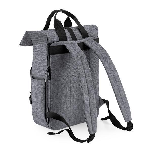 BAGBASE Twin Handle Roll-Top Laptop Backpack - 100% Recycled 600D Polyester 3/5