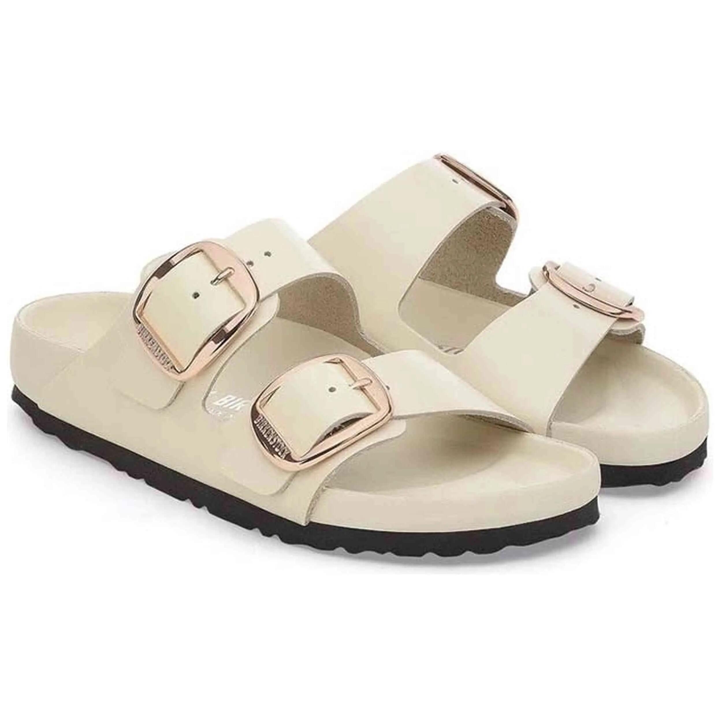 Sandalen Birkenstock Modell Birkenstock Arizona Big Buckle Natural Le für frauen 3/4