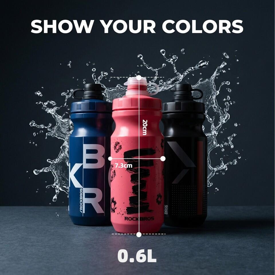 ROCKBROS 600ml Fahrrad Getränkeflasche Sport Trinkflasche 2/6