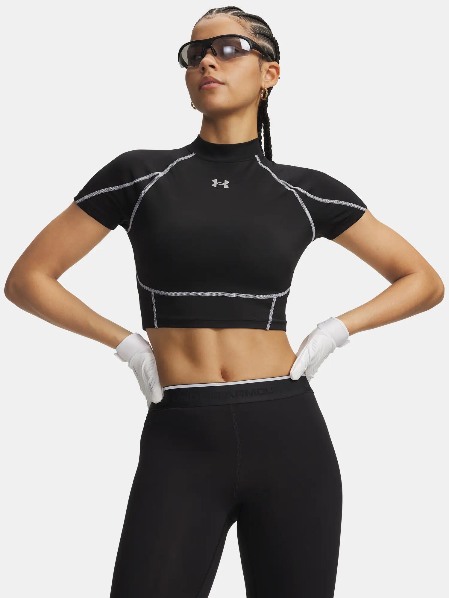 Női Under Armour HeatGear Elite Crop Mck SS-BLK póló 1/3