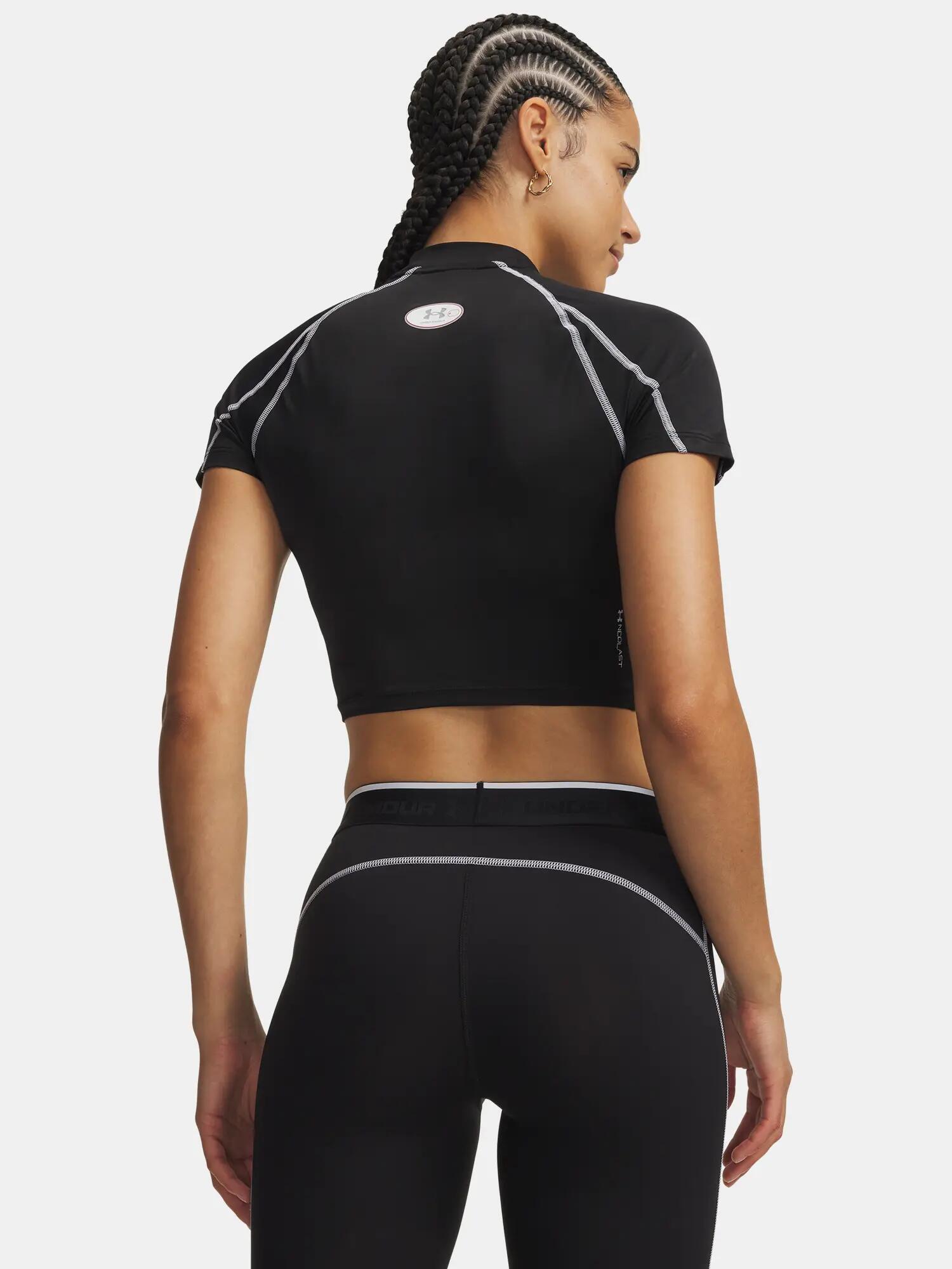 Női Under Armour HeatGear Elite Crop Mck SS-BLK póló 2/3