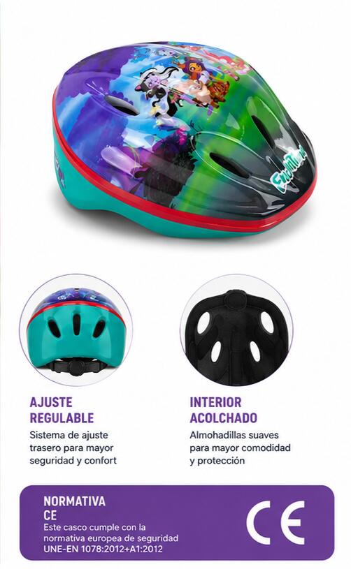 Casco Infantil de Bicicleta Enchantimals Ligero Ergonómico Deportivo 5/7