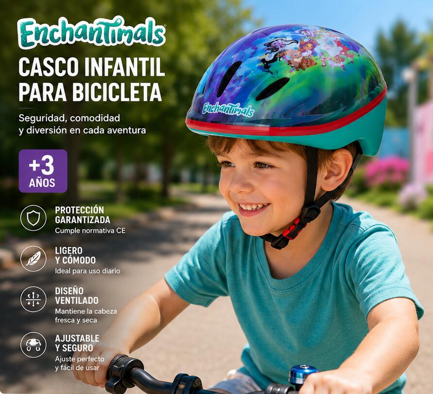 Casco Infantil de Bicicleta Enchantimals Ligero Ergonómico Deportivo 3/7