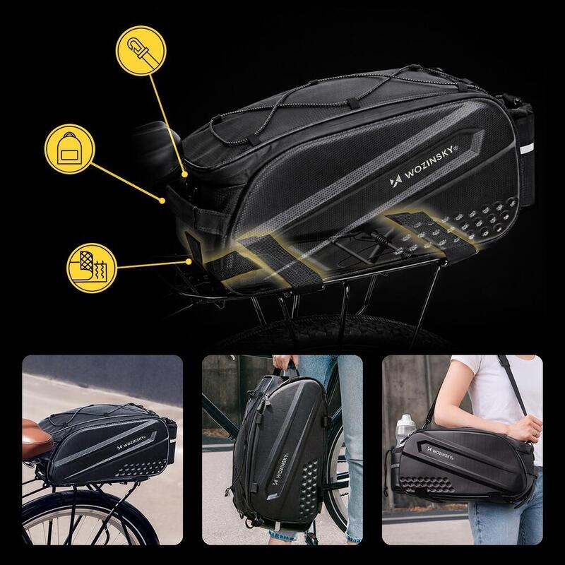 Sacoșă spate extensibilă pentru bicicletă cu curea de umăr WOZINSKY