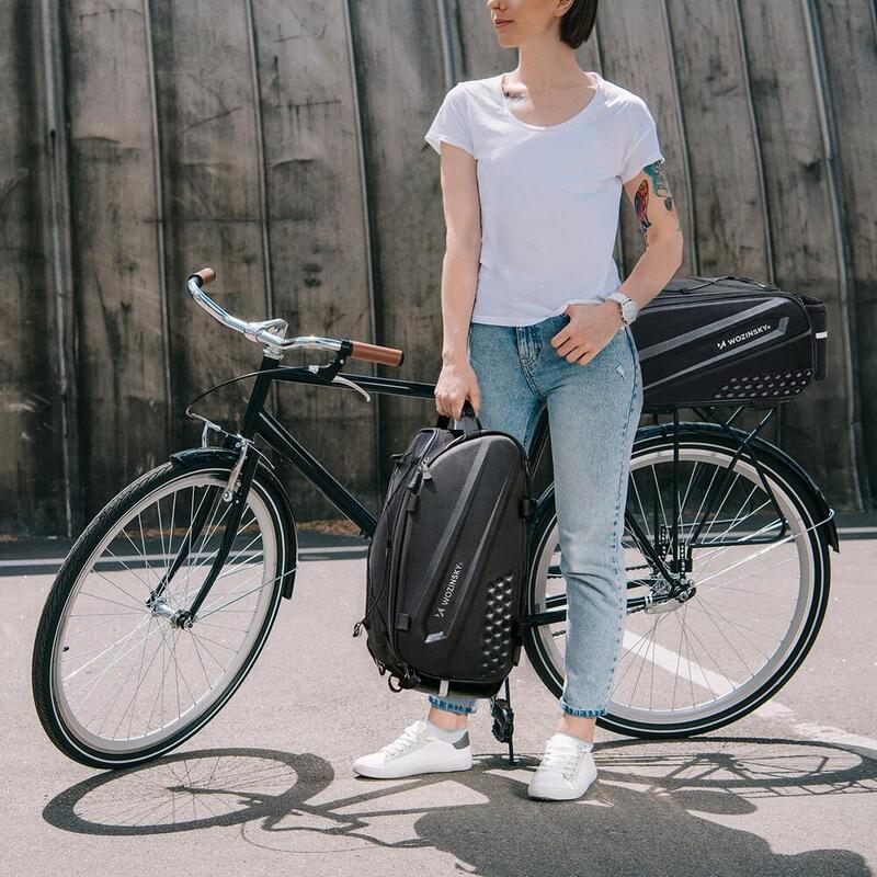 Sacoșă spate extensibilă pentru bicicletă cu curea de umăr WOZINSKY