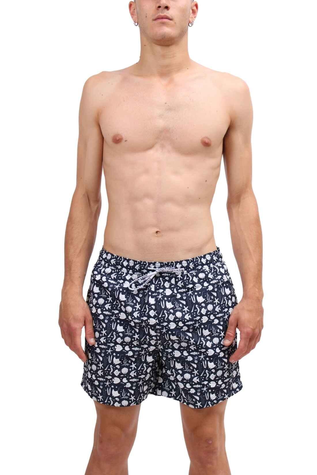 NORTH SAILS - Shorts mare uomo con stampa mare, vita elasticizzata, Blu navy 1/4