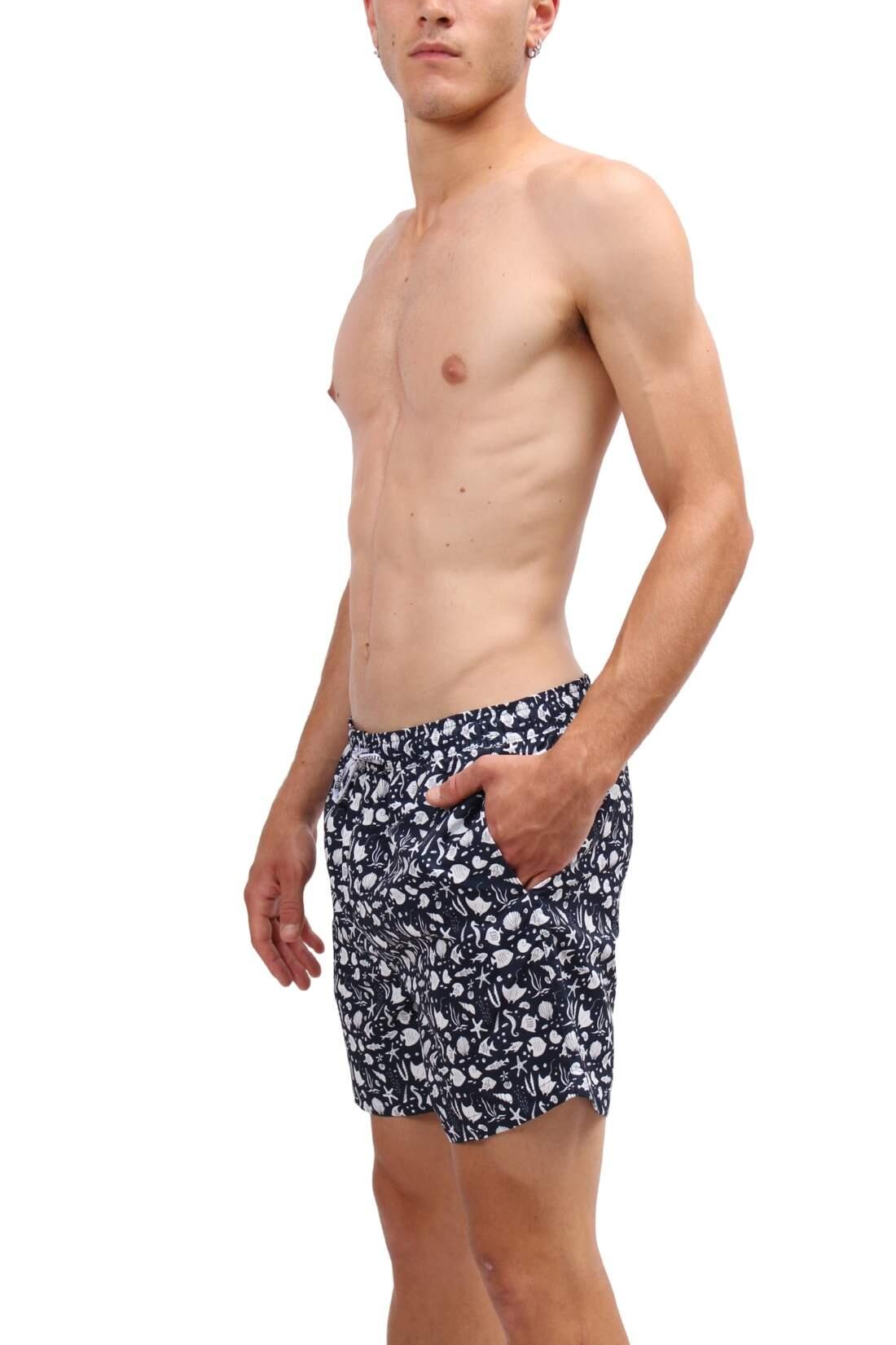 NORTH SAILS - Shorts mare uomo con stampa mare, vita elasticizzata, Blu navy 2/4